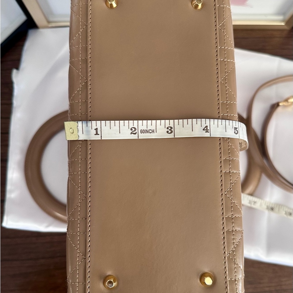 Christian Dior Tan Quilted Leather Handbag - Picture 13 of 17